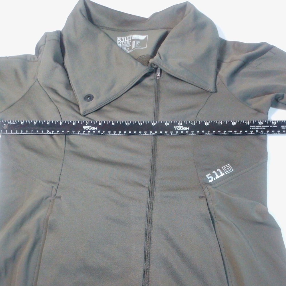 5.11 Tactical Womens Asymmetrical Zip Softshell Jacket Ranger Green Large 62075 - Picture 7 of 16